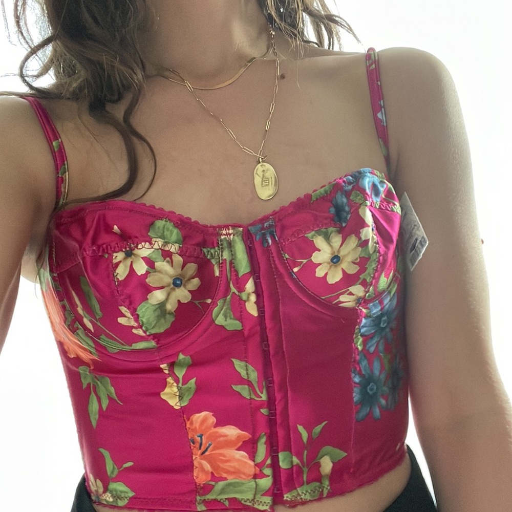Vintage Fredricks of Hollywood floral bustier